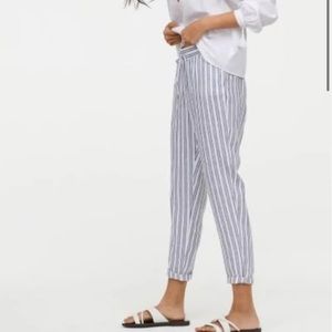 H&M Stripped Linen Joggers
